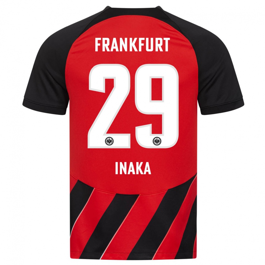 Kids Football Arthur Inaka #29 Red Black Home Jersey 2023/24 T-Shirt Canada