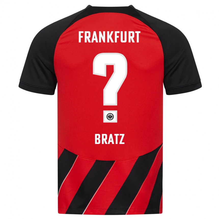 Kids Football Julian Brätz #0 Red Black Home Jersey 2023/24 T-Shirt Canada