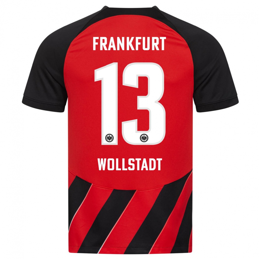 Kids Football Fabio Wollstadt #13 Red Black Home Jersey 2023/24 T-Shirt Canada