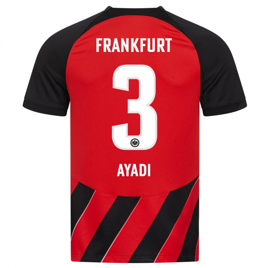 Enfant Football Maillot Akram Ayadi #3 Rouge Noir Tenues Domicile 2023/24 Canada