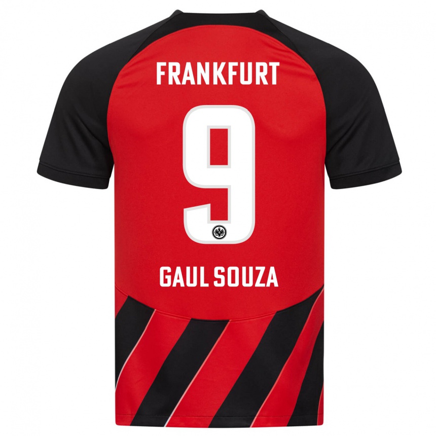 Kids Football Alessandro Gaul Souza #9 Red Black Home Jersey 2023/24 T-Shirt Canada