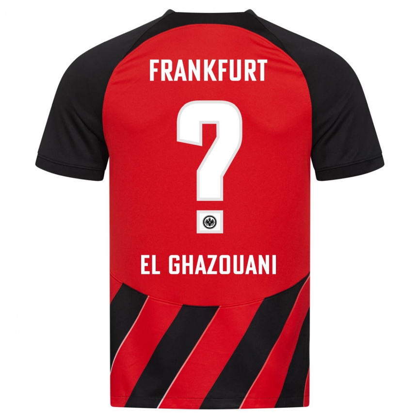 Kids Football Mohamed El Ghazouani #0 Red Black Home Jersey 2023/24 T-Shirt Canada