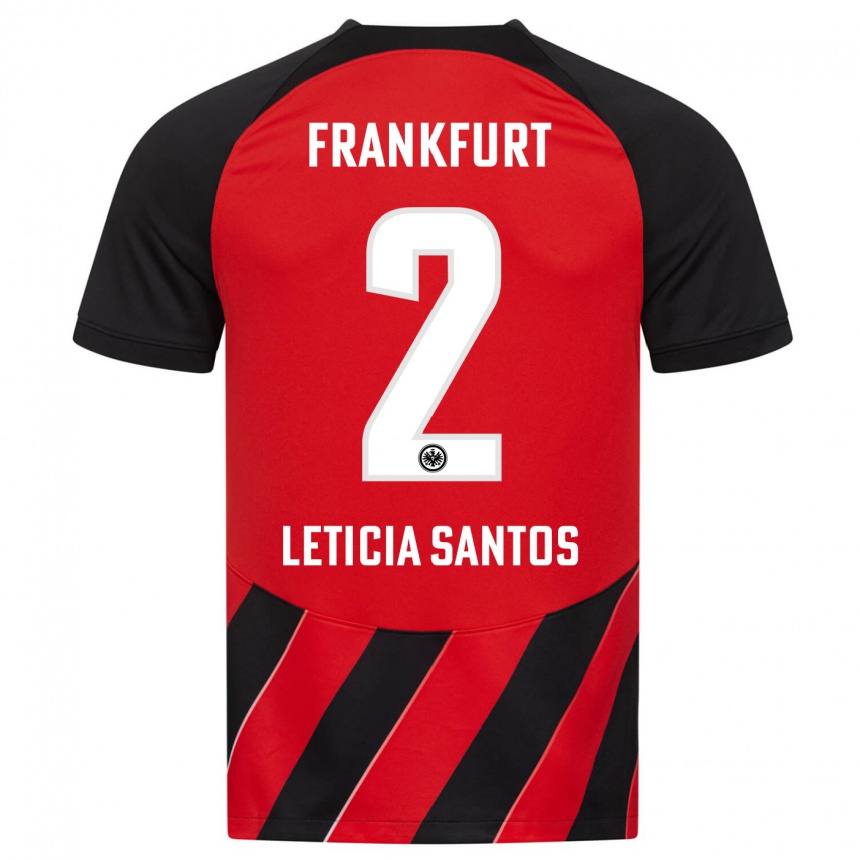 Kids Football Letícia Santos De Oliveira #2 Red Black Home Jersey 2023/24 T-Shirt Canada