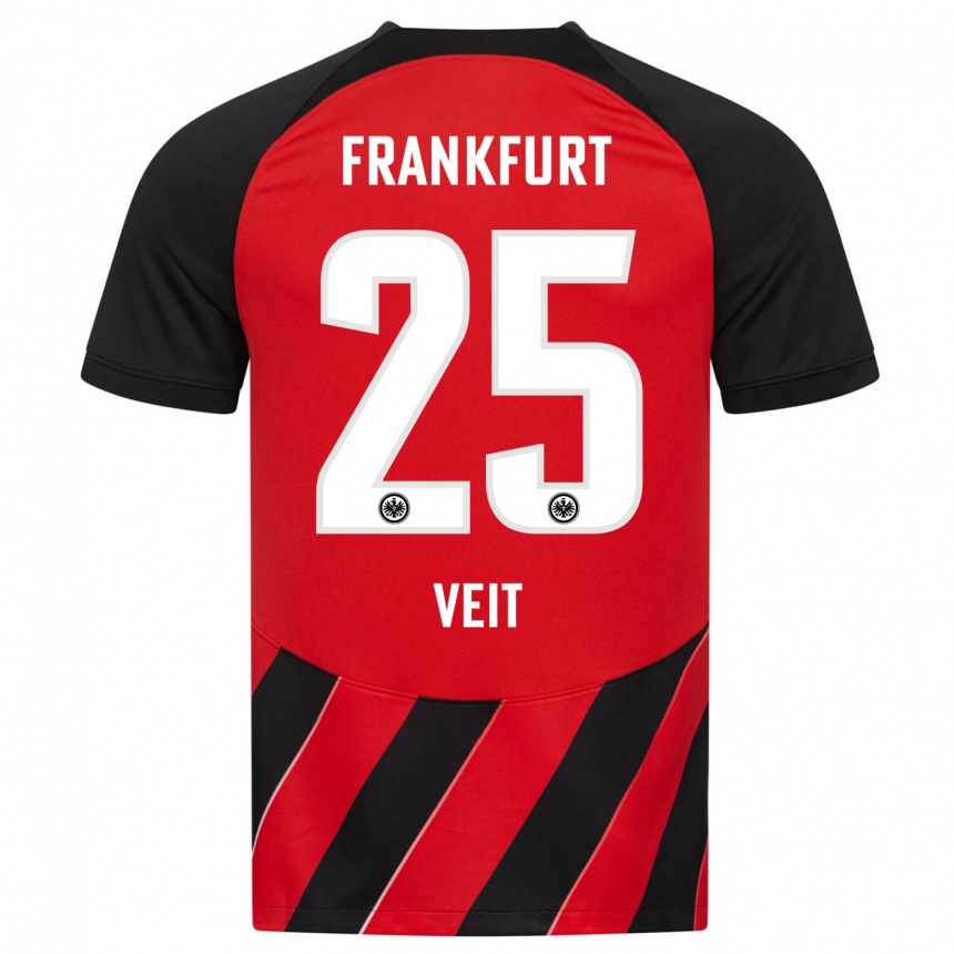 Enfant Football Maillot Jella Veit #25 Rouge Noir Tenues Domicile 2023/24 Canada