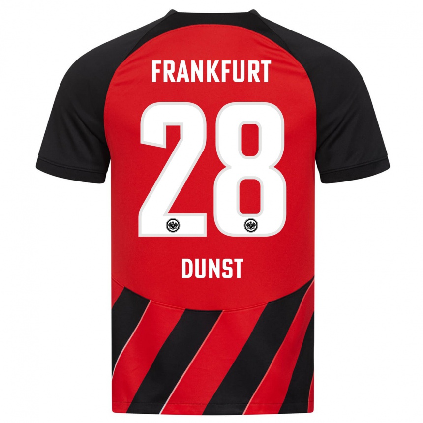 Kids Football Barbara Dunst #28 Red Black Home Jersey 2023/24 T-Shirt Canada