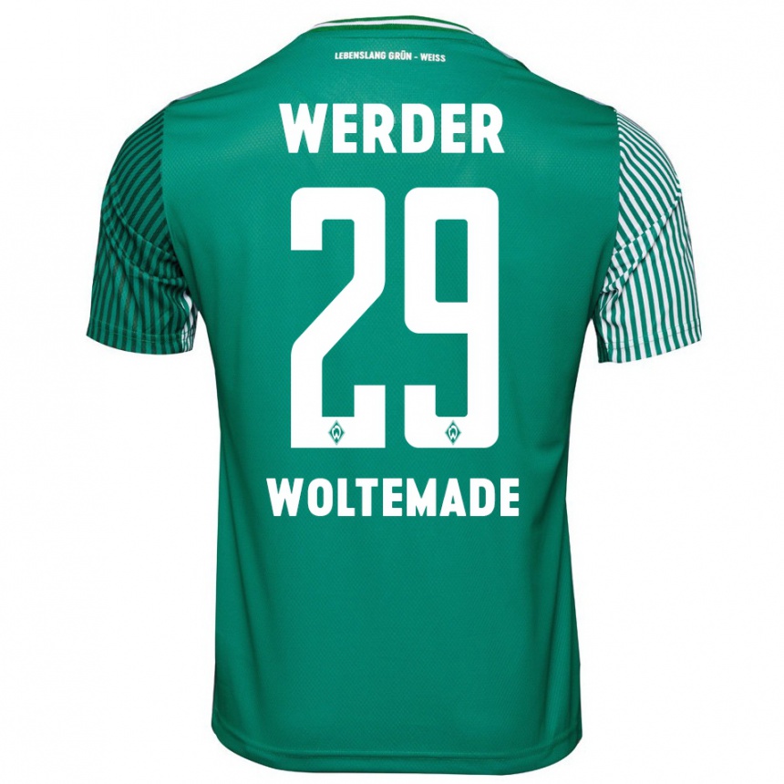 Kids Football Nick Woltemade #29 Green Home Jersey 2023/24 T-Shirt Canada