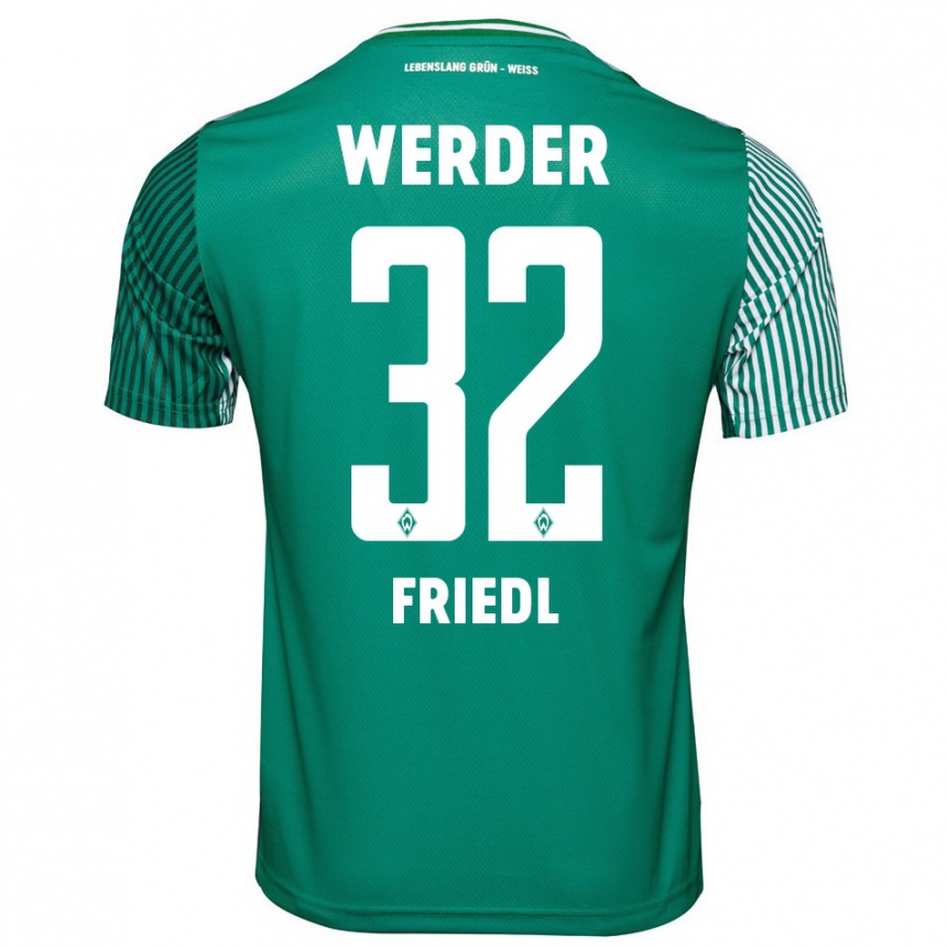 Enfant Football Maillot Marco Friedl #32 Vert Tenues Domicile 2023/24 Canada