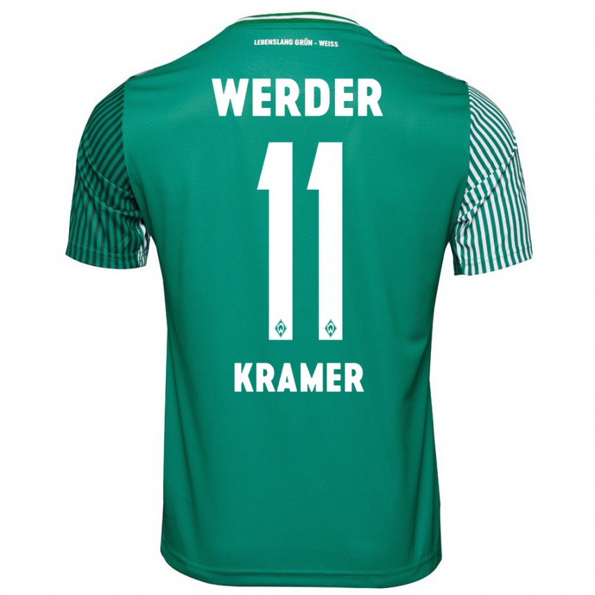 Kids Football Levi-Marinus Kramer #11 Green Home Jersey 2023/24 T-Shirt Canada