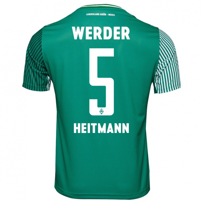 Kids Football Mats Heitmann #5 Green Home Jersey 2023/24 T-Shirt Canada