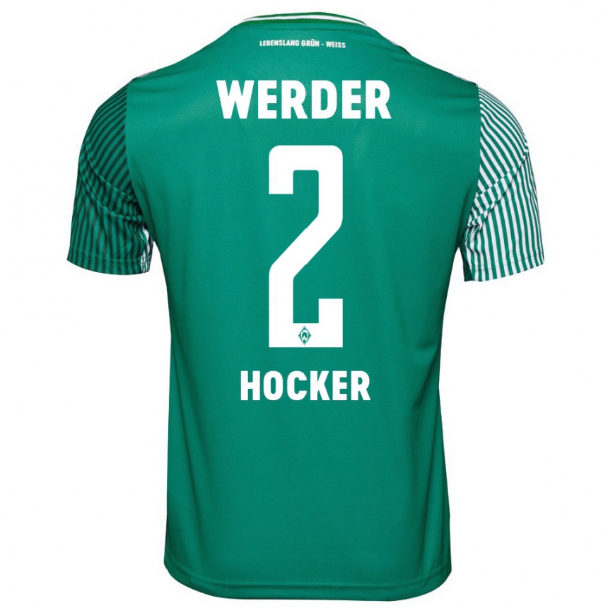 Kids Football Luca Höcker #2 Green Home Jersey 2023/24 T-Shirt Canada