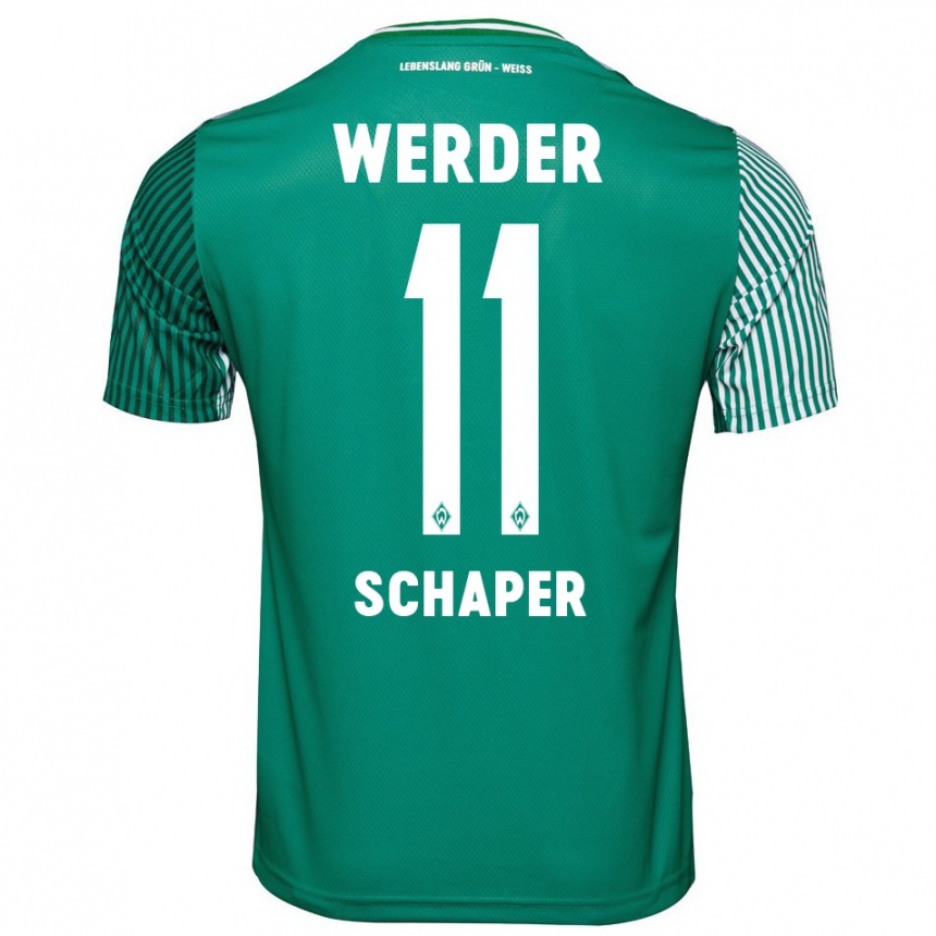 Enfant Football Maillot Wilken Schaper #11 Vert Tenues Domicile 2023/24 Canada