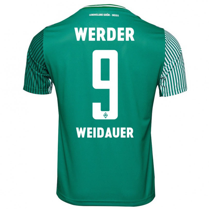 Enfant Football Maillot Sophie Weidauer #9 Vert Tenues Domicile 2023/24 Canada