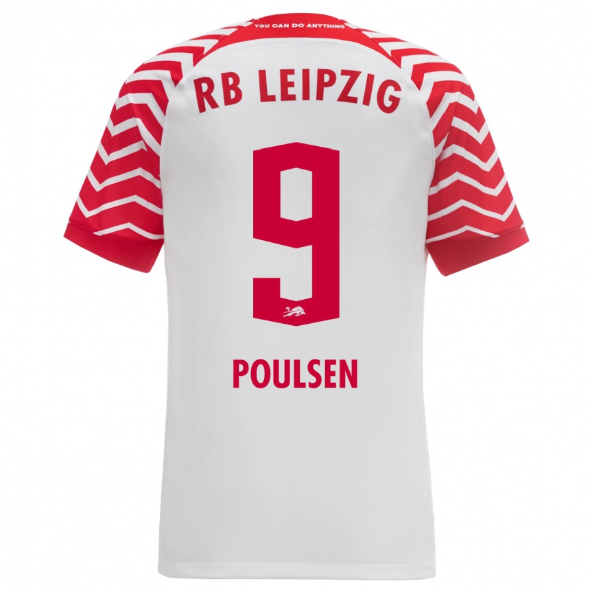 Enfant Football Maillot Yussuf Poulsen #9 Blanc Tenues Domicile 2023/24 Canada