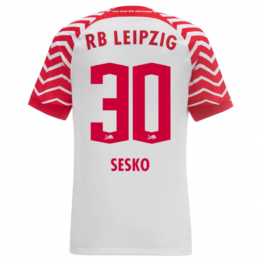 Enfant Football Maillot Benjamin Sesko #30 Blanc Tenues Domicile 2023/24 Canada