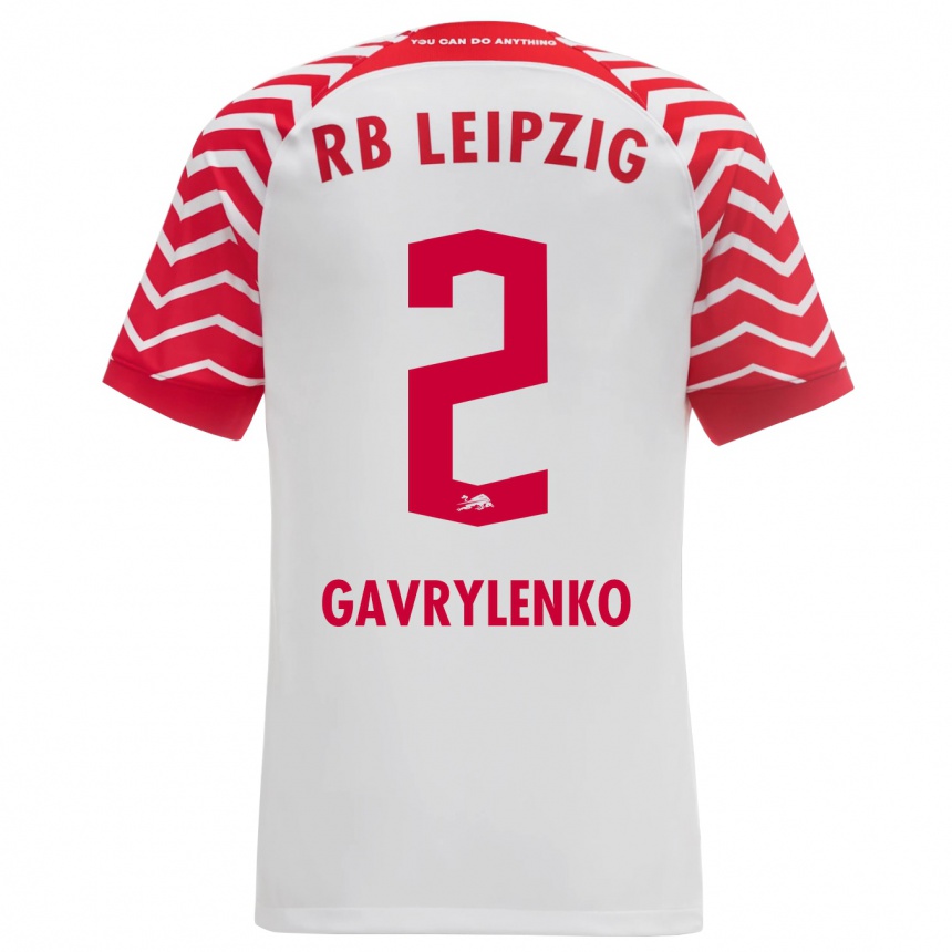 Kids Football Oleksandr Gavrylenko #2 White Home Jersey 2023/24 T-Shirt Canada