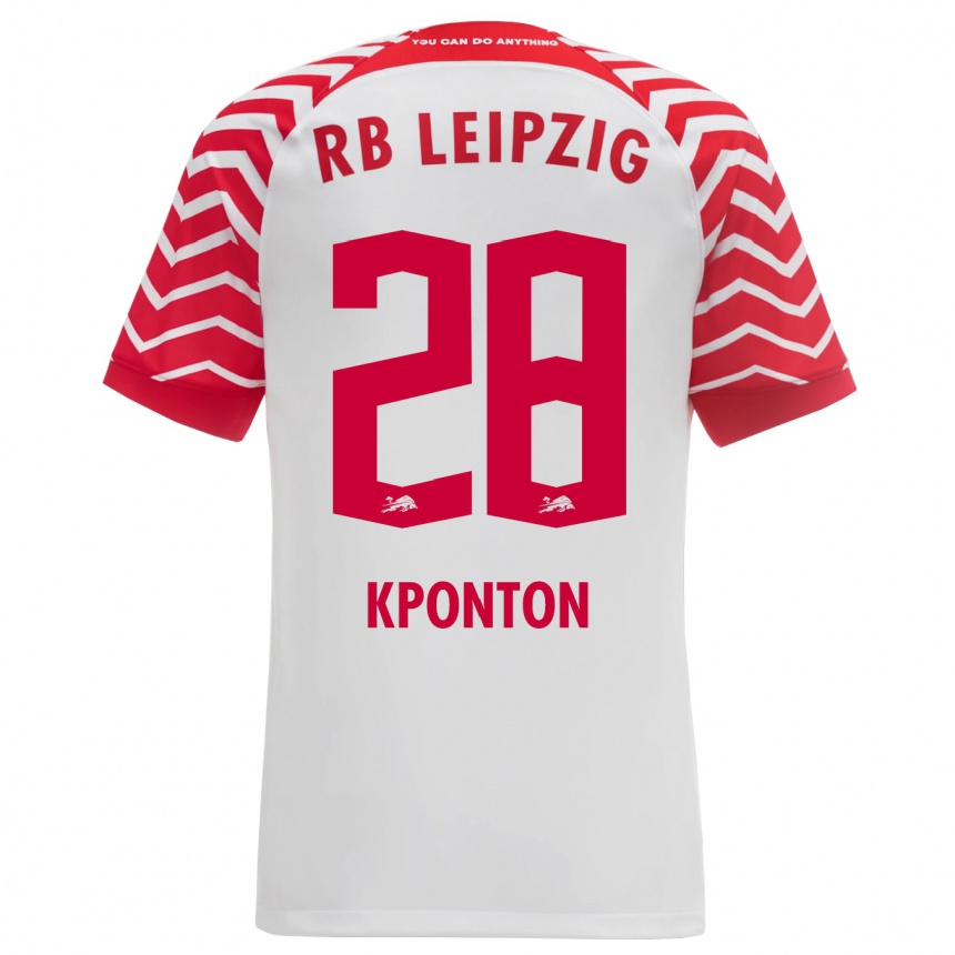 Kids Football Marwan Kponton #28 White Home Jersey 2023/24 T-Shirt Canada