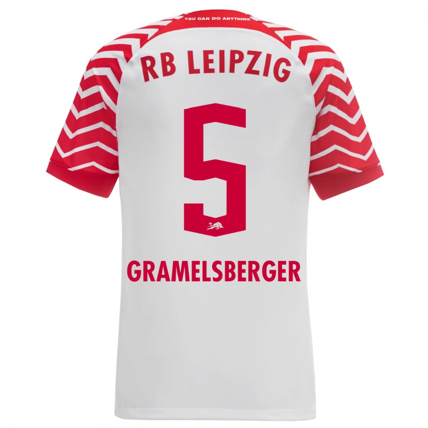 Kids Football Lennert Gramelsberger #5 White Home Jersey 2023/24 T-Shirt Canada