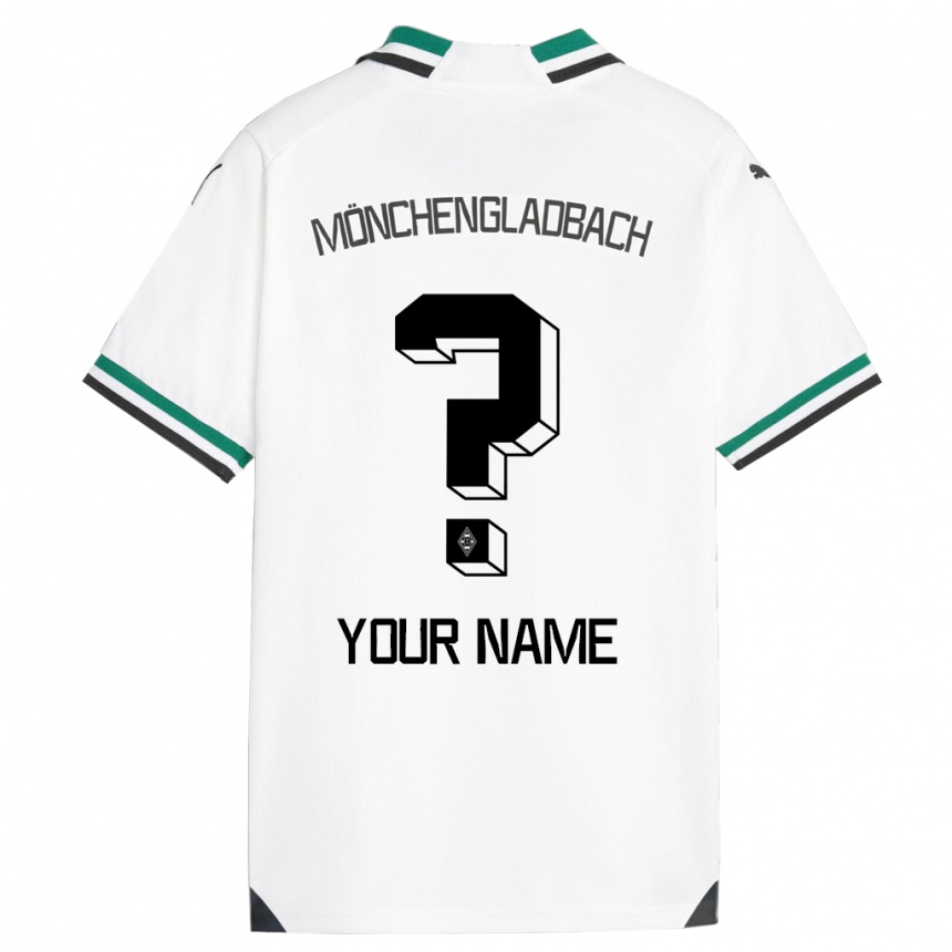 Kids Football Your Name #0 White Green Home Jersey 2023/24 T-Shirt Canada