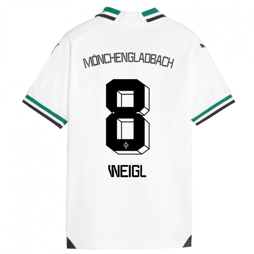 Kids Football Julian Weigl #8 White Green Home Jersey 2023/24 T-Shirt Canada