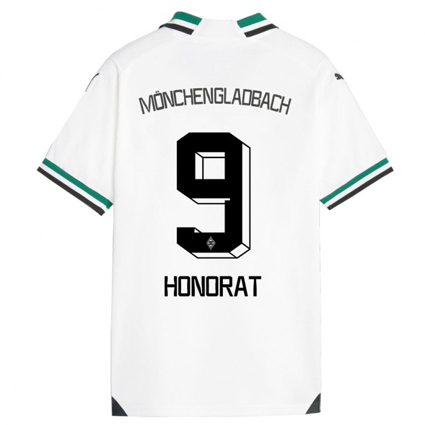 Kids Football Franck Honorat #9 White Green Home Jersey 2023/24 T-Shirt Canada