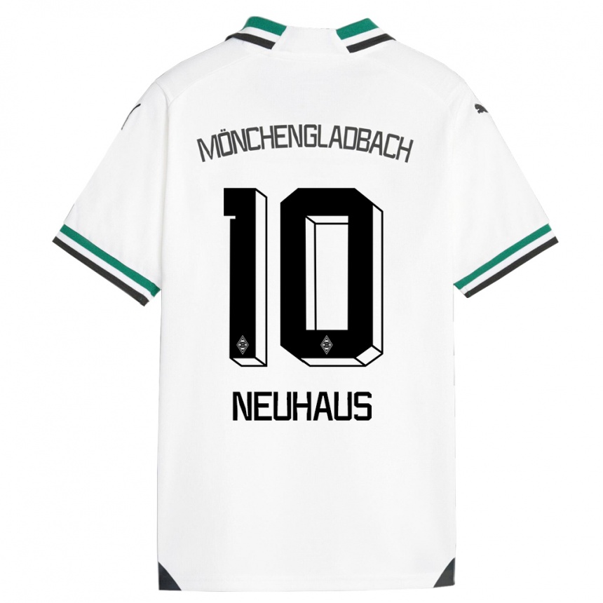 Kids Football Florian Neuhaus #10 White Green Home Jersey 2023/24 T-Shirt Canada