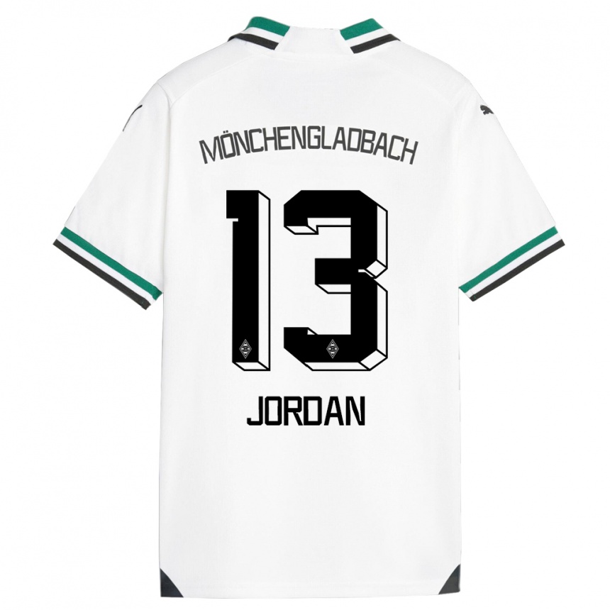 Kids Football Jordan #13 White Green Home Jersey 2023/24 T-Shirt Canada