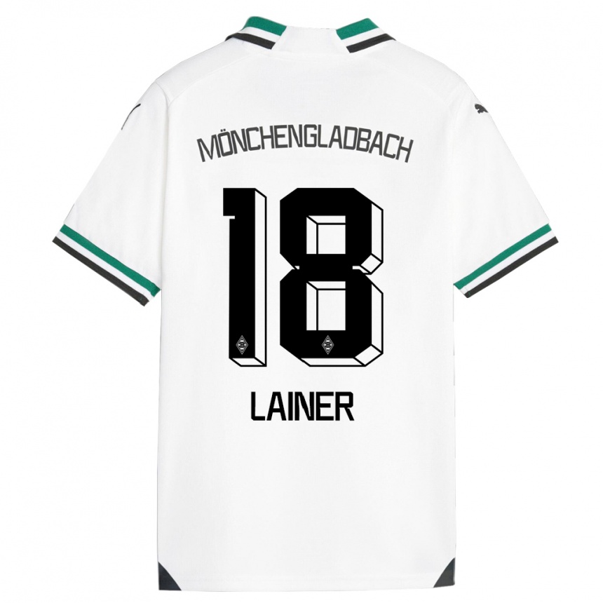 Enfant Football Maillot Stefan Lainer #18 Blanc Vert Tenues Domicile 2023/24 Canada