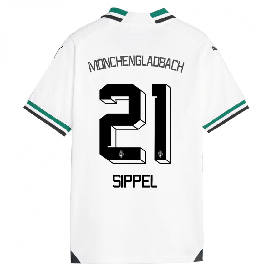 Kids Football Tobias Sippel #21 White Green Home Jersey 2023/24 T-Shirt Canada