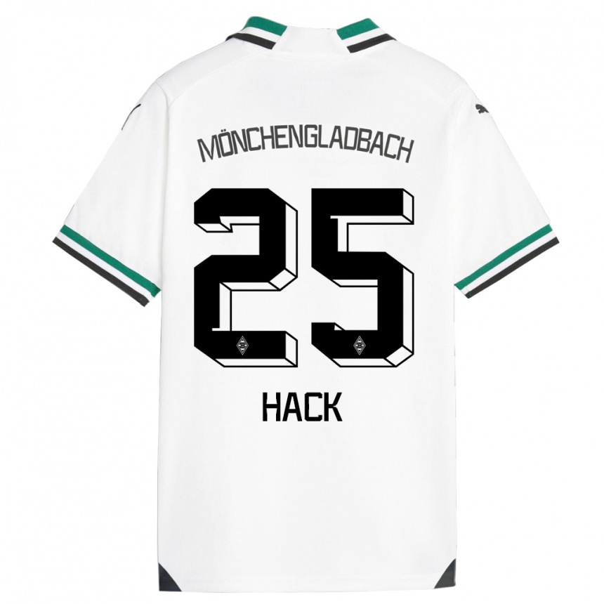 Enfant Football Maillot Robin Hack #25 Blanc Vert Tenues Domicile 2023/24 Canada