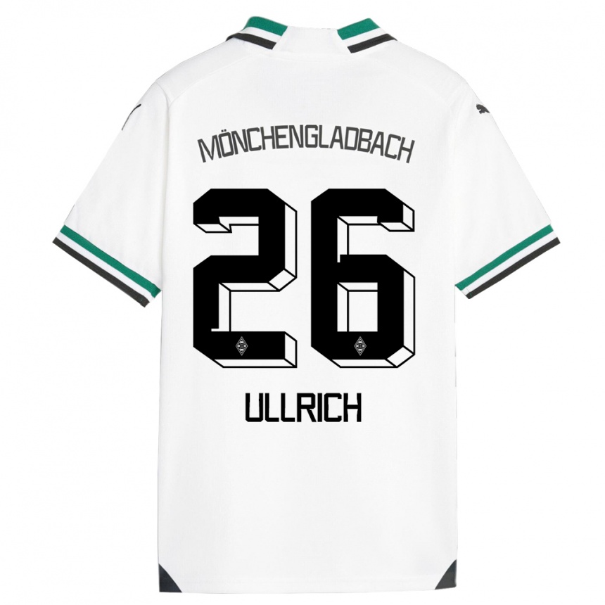 Kids Football Lukas Ullrich #26 White Green Home Jersey 2023/24 T-Shirt Canada