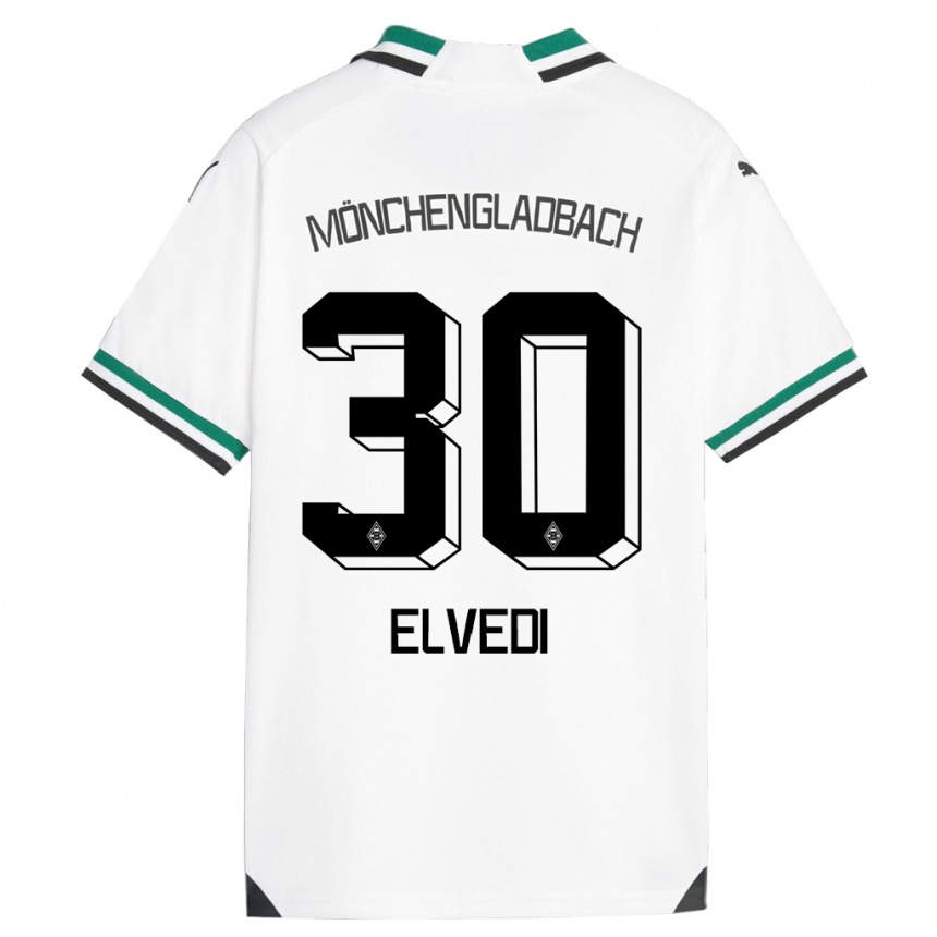 Kids Football Nico Elvedi #30 White Green Home Jersey 2023/24 T-Shirt Canada