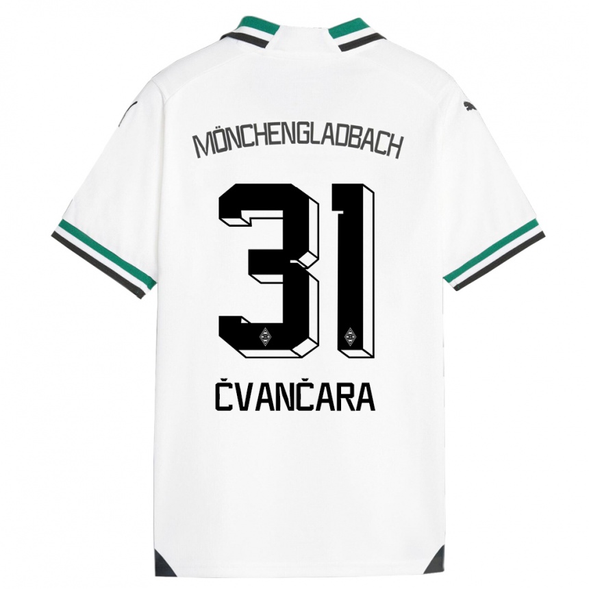 Kids Football Tomas Cvancara #31 White Green Home Jersey 2023/24 T-Shirt Canada