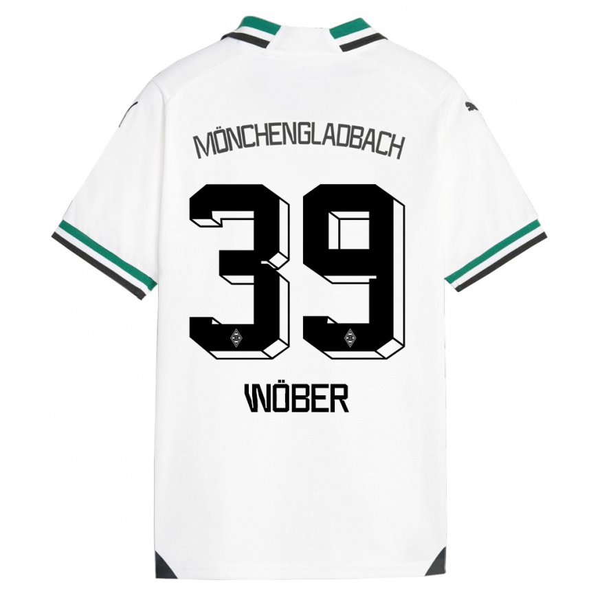 Kids Football Maximilian Wöber #39 White Green Home Jersey 2023/24 T-Shirt Canada