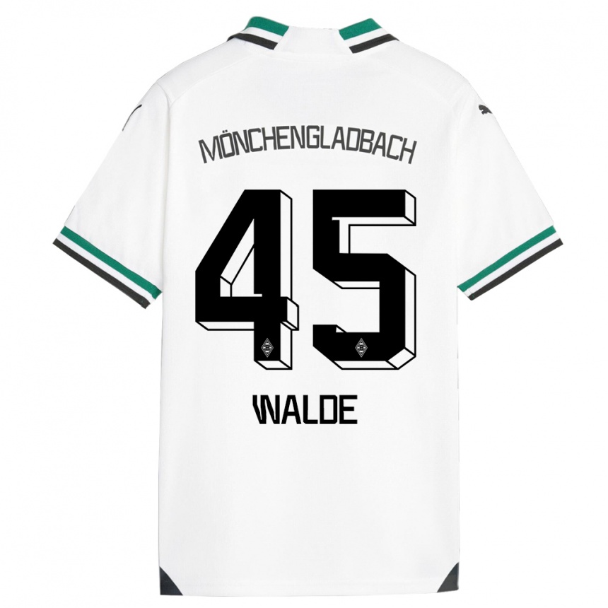 Kids Football Simon Walde #45 White Green Home Jersey 2023/24 T-Shirt Canada