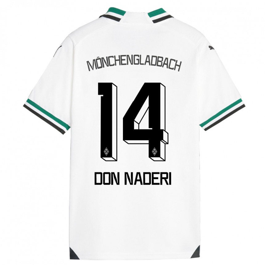 Kids Football Ryan Don Naderi #14 White Green Home Jersey 2023/24 T-Shirt Canada