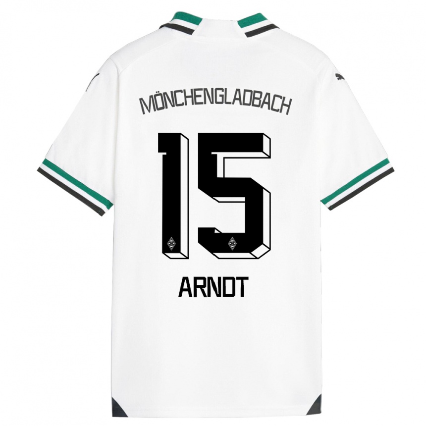 Kids Football Leo Arndt #15 White Green Home Jersey 2023/24 T-Shirt Canada