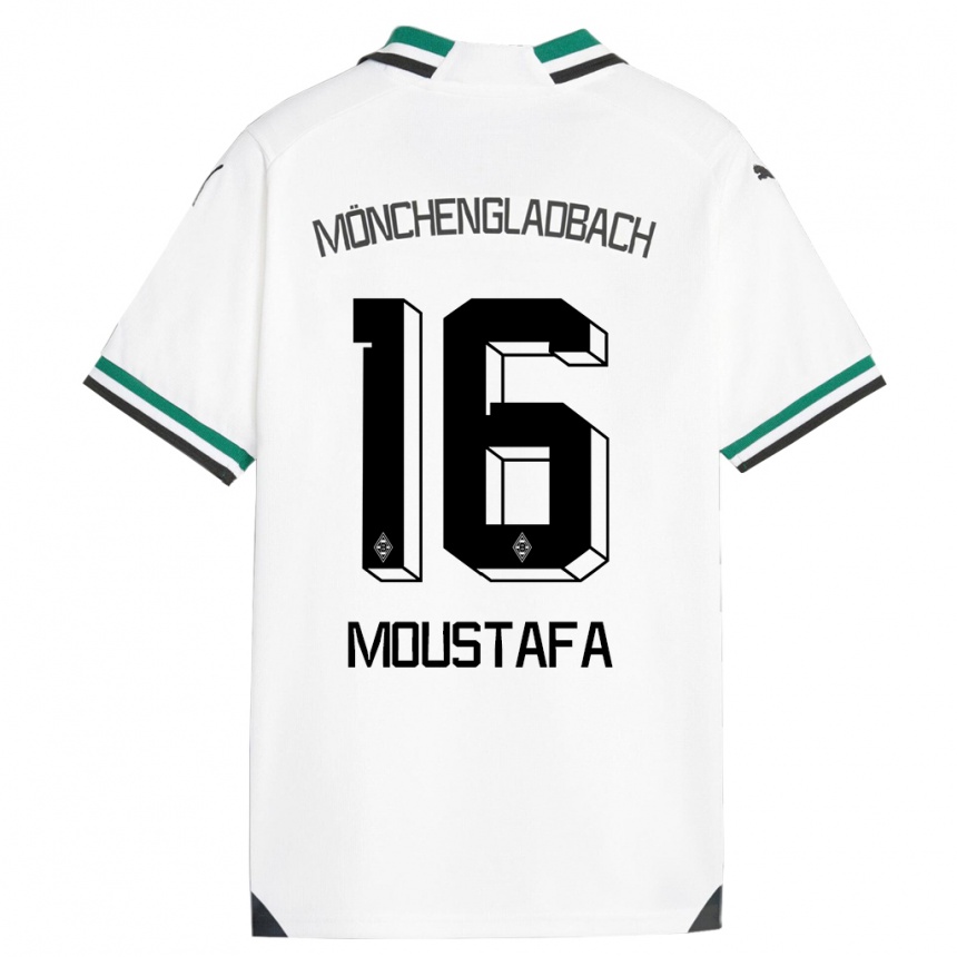 Kids Football Moustafa Ashraf Moustafa #16 White Green Home Jersey 2023/24 T-Shirt Canada