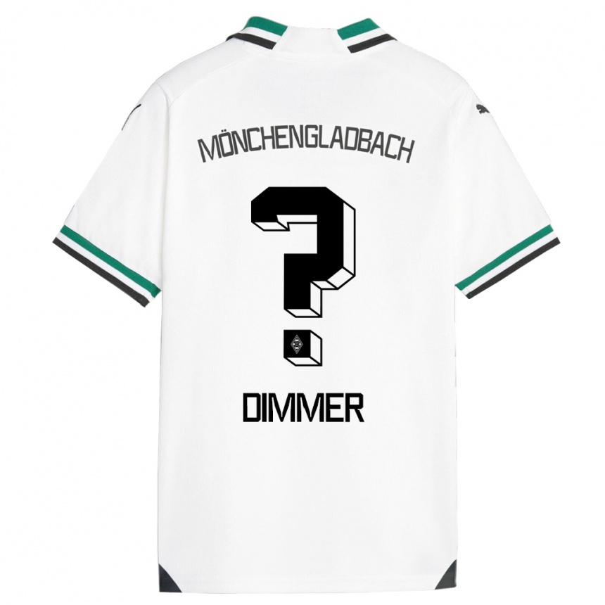 Kids Football Florian Dimmer #0 White Green Home Jersey 2023/24 T-Shirt Canada