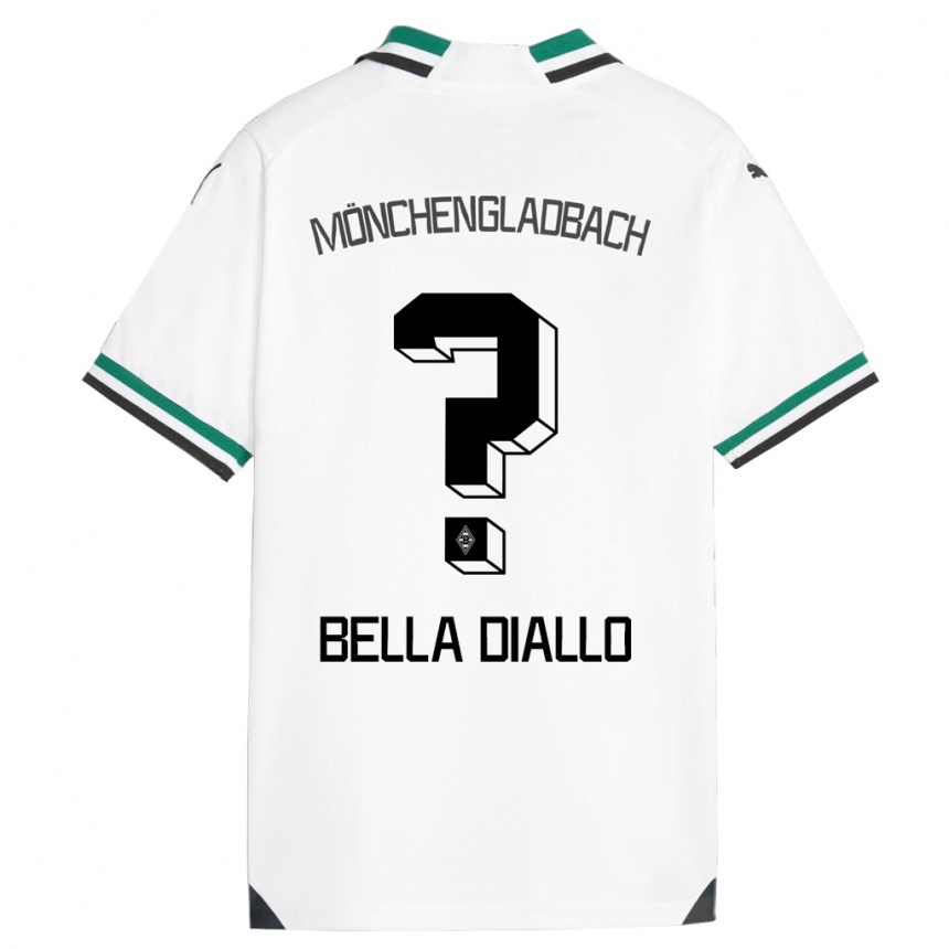 Kids Football Oumar Bella Diallo #0 White Green Home Jersey 2023/24 T-Shirt Canada