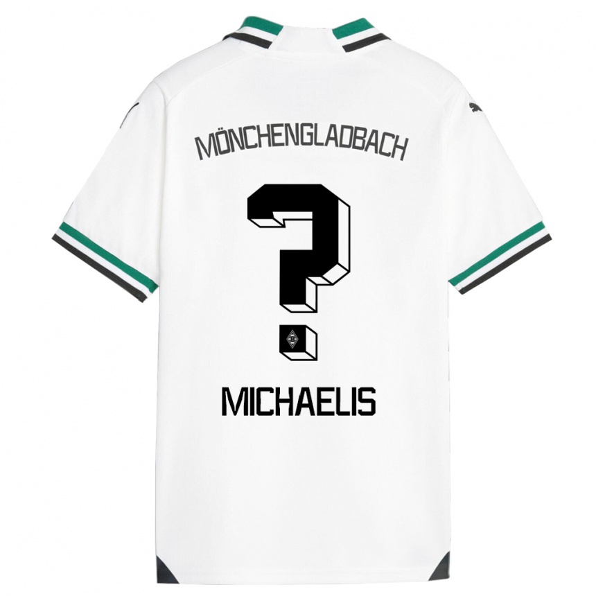 Kids Football Yannick Michaelis #0 White Green Home Jersey 2023/24 T-Shirt Canada