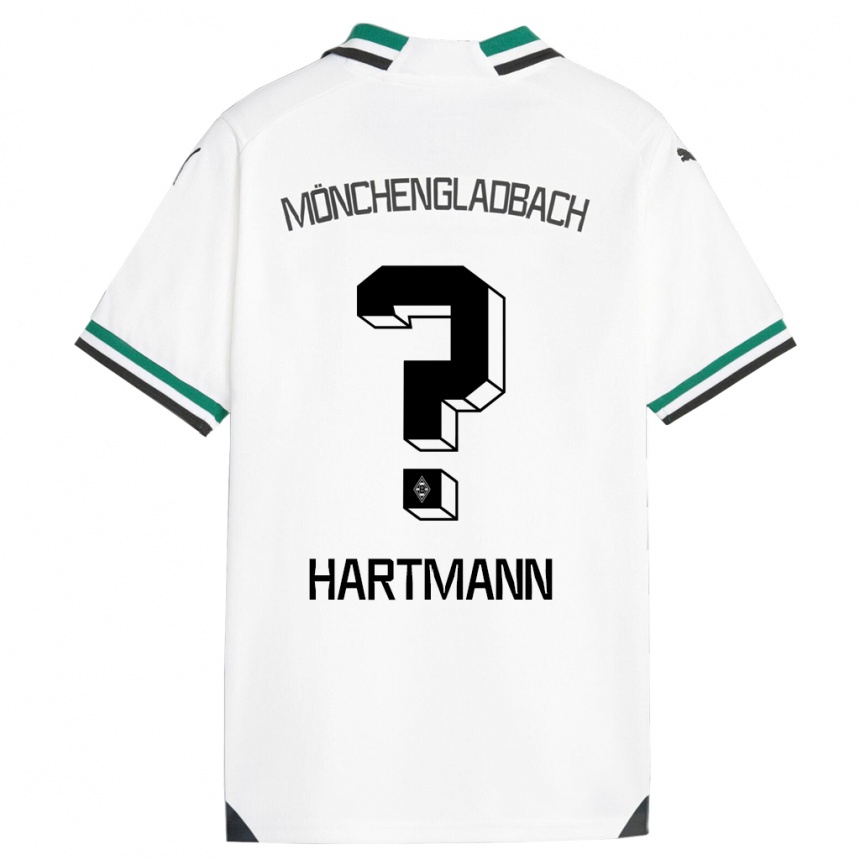 Kids Football Miguel Hartmann #0 White Green Home Jersey 2023/24 T-Shirt Canada