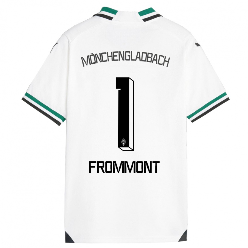 Kids Football Romina Frommont #1 White Green Home Jersey 2023/24 T-Shirt Canada