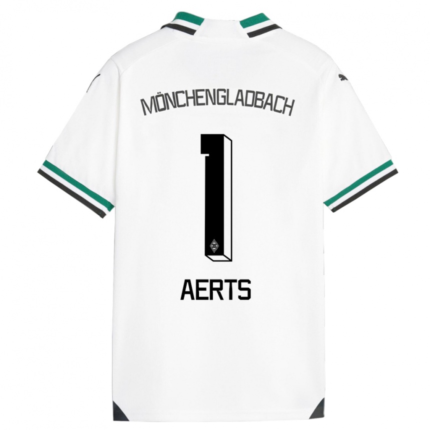 Kids Football Liv Aerts #1 White Green Home Jersey 2023/24 T-Shirt Canada