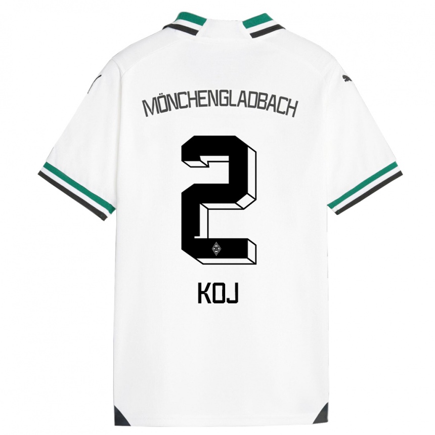 Kids Football Julia Koj #2 White Green Home Jersey 2023/24 T-Shirt Canada