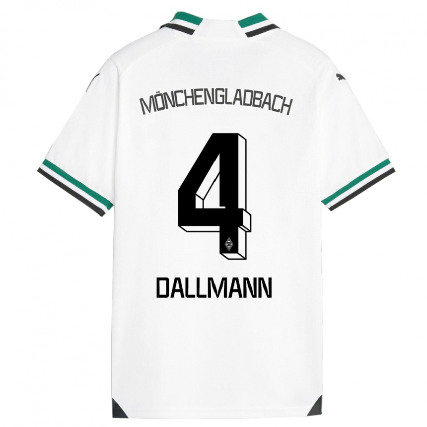 Kids Football Pauline Dallmann #4 White Green Home Jersey 2023/24 T-Shirt Canada