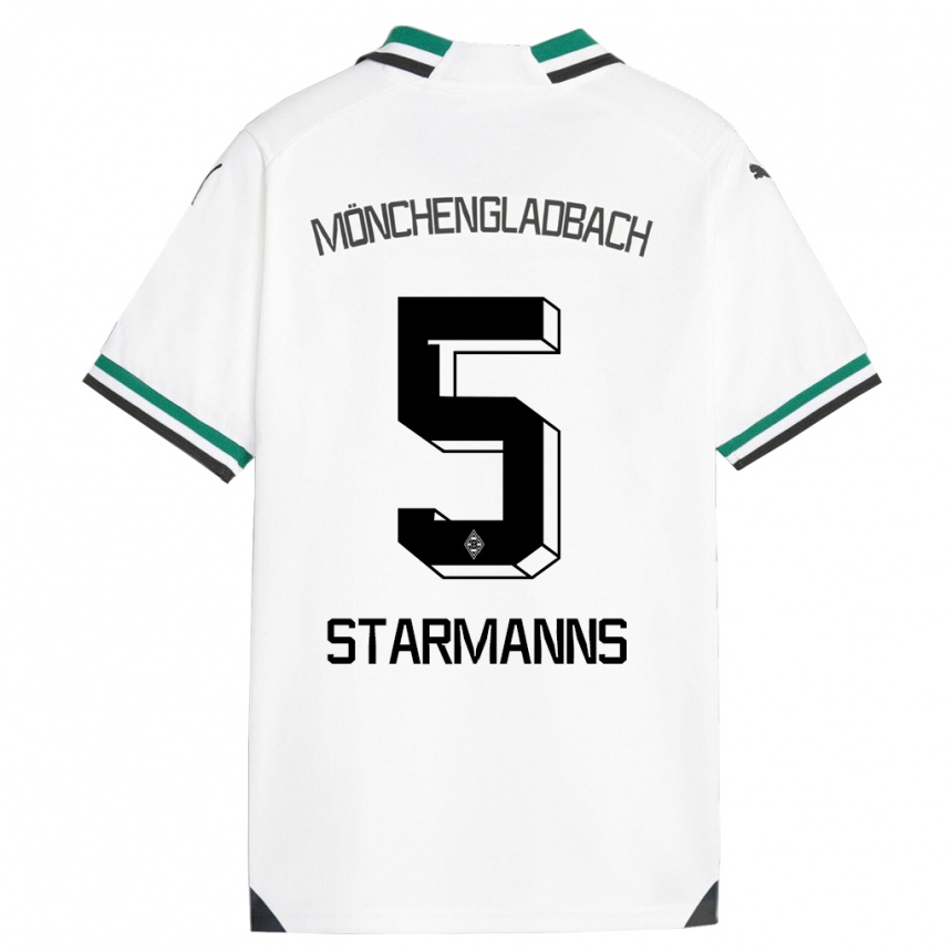 Kids Football Sandra Starmanns #5 White Green Home Jersey 2023/24 T-Shirt Canada