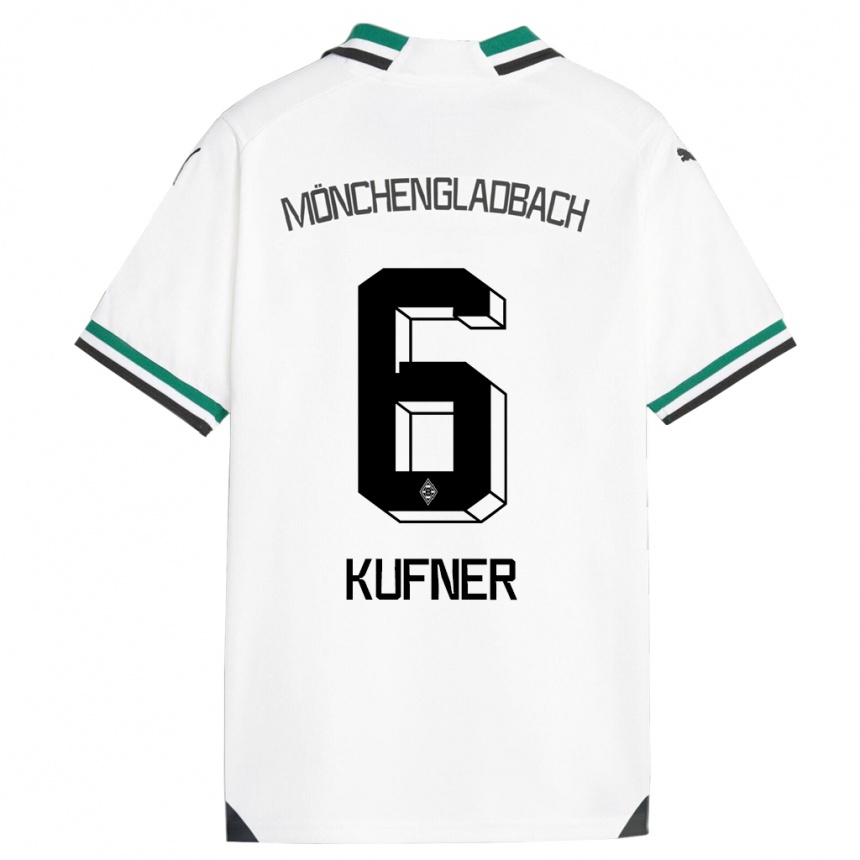 Kids Football Anne-Catherine Kufner #6 White Green Home Jersey 2023/24 T-Shirt Canada