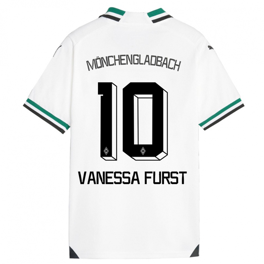 Kids Football Vanessa Fürst #10 White Green Home Jersey 2023/24 T-Shirt Canada