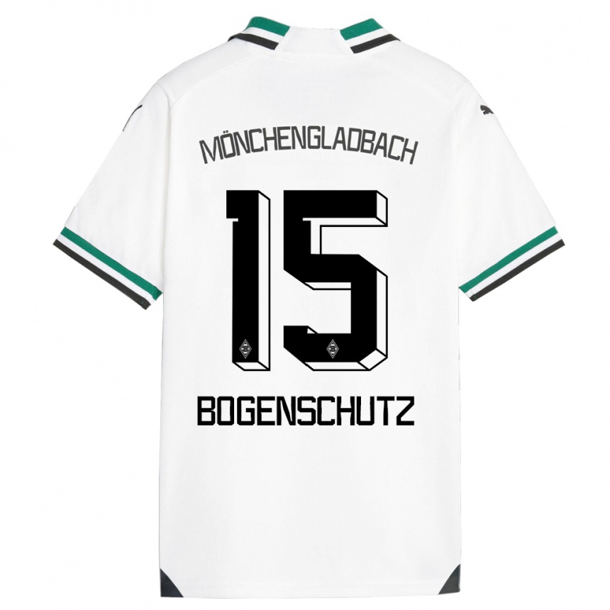 Kids Football Kerstin Bogenschutz #15 White Green Home Jersey 2023/24 T-Shirt Canada