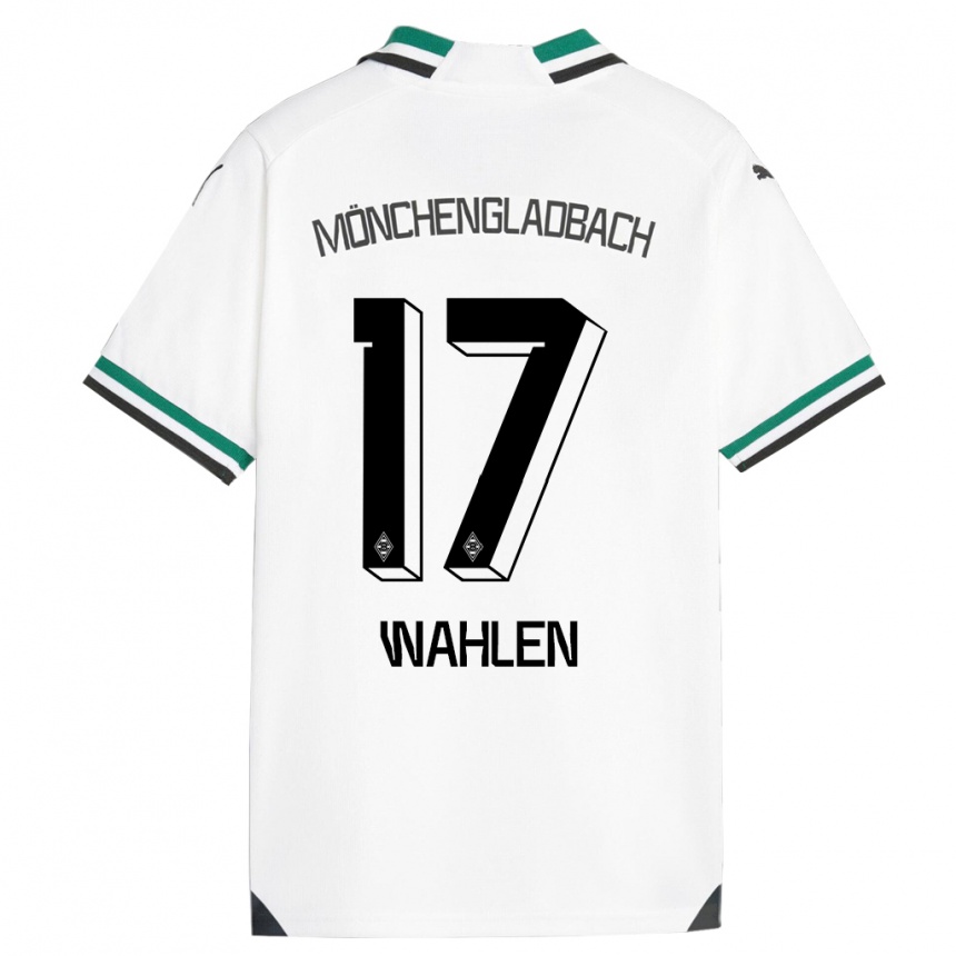 Kids Football Vanessa Wahlen #17 White Green Home Jersey 2023/24 T-Shirt Canada